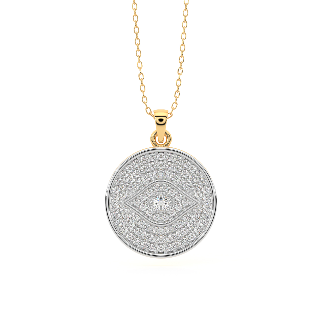 Circle Of Evil Eye Diamond Pendant